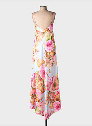 Rochie lungă imprimeu floral fără mâneci roz MILVA.MI femeie