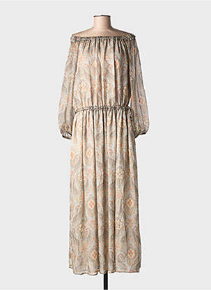 Rochie lungă mâneci lungi mâneci lungi gri MAX MARA femeie