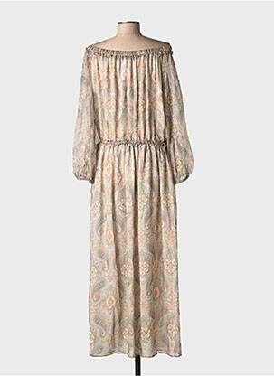 Rochie lungă mâneci lungi mâneci lungi gri MAX MARA femeie