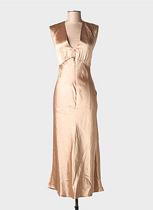 Rochie lungă mâneci scurte mâneci scurte maro MM BY MAXMARA femeie
