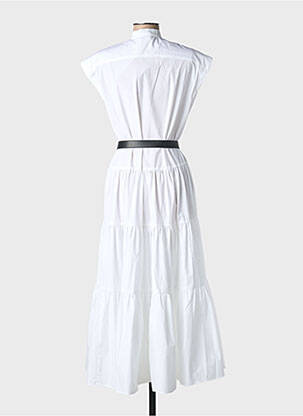 Rochie lungă mâneci scurte mâneci scurte alb MAX MARA femeie
