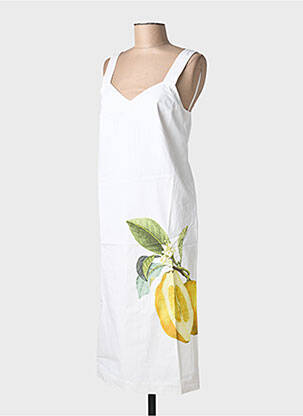 Rochie midi imprimeu fantezie fără mâneci alb SPORTMAX femeie