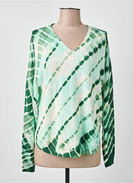 Pulover guler în v mâneci lungi verde REPEAT femme