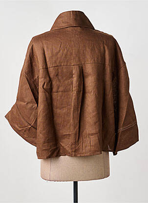 Cămașă țesătură crep mâneci 3/4 maro MAX MARA femeie
