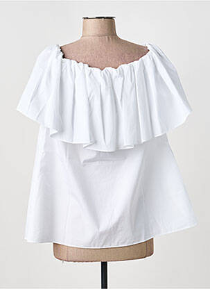Bluză țesătură poplin mâneci scurte alb MAX MARA femeie