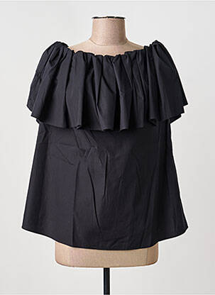 Bluză țesătură poplin mâneci scurte negru MAX MARA femeie