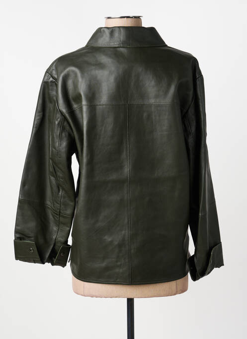 Geacă din piele verde WEEKEND MAXMARA femeie