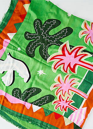 Pareo finisaj cu franjuri verde WILD femeie
