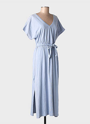 Rochie lungă mâneci scurte mâneci scurte albastru MAISON ANJE femeie
