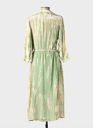 Rochie midi imprimeu fantezie mâneci lungi verde MKT STUDIO femeie