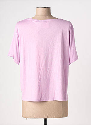 Tricou guler în v mâneci scurte violet ABSOLUT CASHMERE femeie