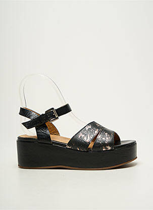 Sandale/pantofi decupați material neted toc de 4 la 6 cm negru MINKA DESIGN femeie