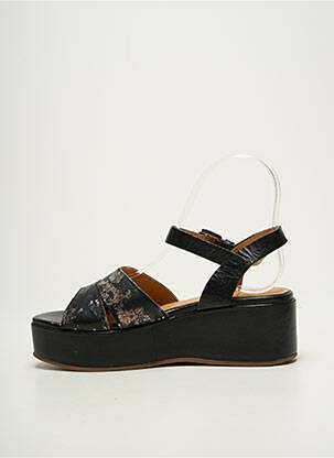Sandale/pantofi decupați material neted toc de 4 la 6 cm negru MINKA DESIGN femeie