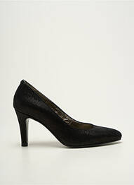Pantofi cu toc țesătură satinată toc de 7 la 9 cm negru REQINS femme