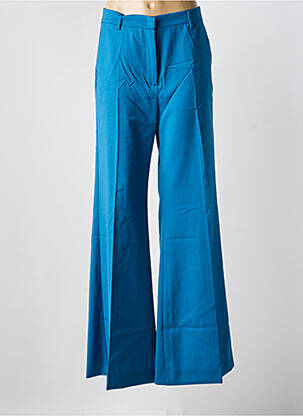 Pantalon evazat închidere cu fermoar sub clapetă cu cârlig talie înaltă albastru deschis WEEKEND MAXMARA femeie