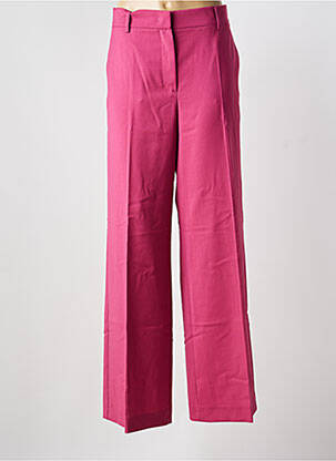 Pantalon larg țesătură crep talie înaltă roz WEEKEND MAXMARA femeie