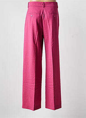Pantalon larg țesătură crep talie înaltă roz WEEKEND MAXMARA femeie