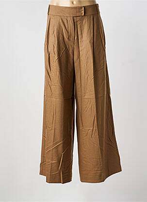 Pantalon larg țesătură crep talie înaltă maro MAX MARA femeie
