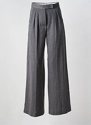 Pantalon evazat închidere cu fermoar sub clapetă cu cârlig talie înaltă gri MAX MARA femeie