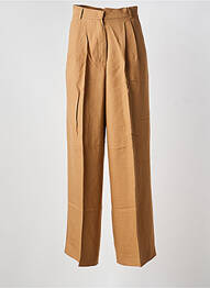Pantalon drept țesătură crep talie înaltă maro WEEKEND MAXMARA femeie