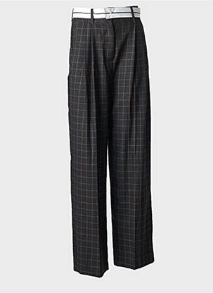 Pantalon larg țesătură poplin mărime normală negru IMPERIAL femeie