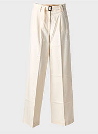 Pantalon larg închidere cu fermoar sub clapetă cu nasturi talie înaltă bej WEEKEND MAXMARA femme