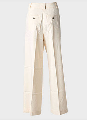 Pantalon larg țesătură poplin talie înaltă bej WEEKEND MAXMARA femeie