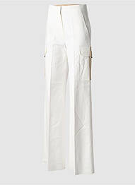 Pantalon cargo buzunare talie înaltă bej MAX MARA femme