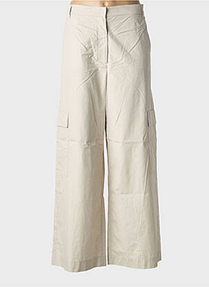 Pantalon cargo țesătură poplin talie înaltă bej MAX MARA femeie