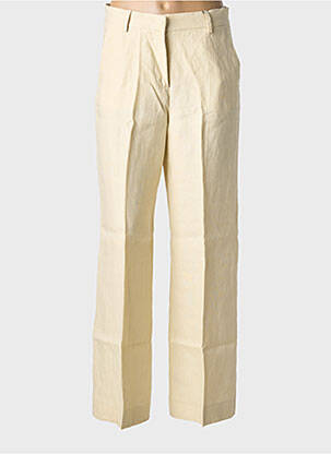 Pantalon drept țesătură crep talie înaltă bej WEEKEND MAXMARA femeie