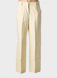 Pantalon drept talie cu cleme talie înaltă bej WEEKEND MAXMARA femeie