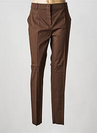 Pantalon slim țesătură poplin mărime normală maro MAX MARA femeie