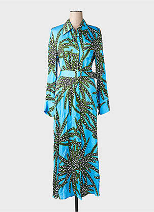 Rochie lungă mâneci lungi mâneci lungi albastru BRAND UNIQUE femeie