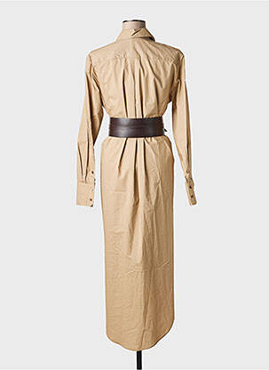 Rochie midi mâneci lungi mâneci lungi bej IMPERIAL femeie