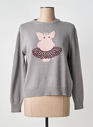 Pulover elasticitate mâneci lungi gri DIXIE femeie