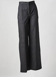 Pantalon drept închidere cu fermoar sub clapetă cu cârlig gri MAX MARA femeie
