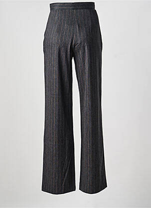 Pantalon drept închidere cu fermoar sub clapetă cu cârlig gri MAX MARA femeie