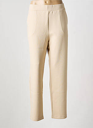 Pantalon drept talie elastică bej MAX MARA femeie