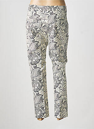 Pantalon 7/8 închidere cu fermoar sub clapetă cu cârlig alb MAX MARA femeie