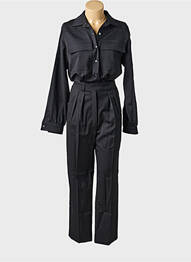 Salopetă-pantalon guler de bluză mâneci lungi negru MAX MARA femme