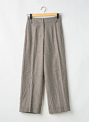 Pantalon drept închidere cu fermoar sub clapetă cu cârlig bej MAX MARA femeie