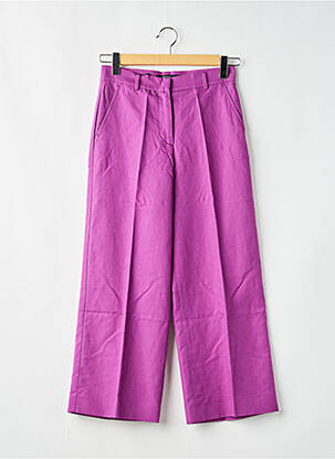 Pantalon drept închidere cu fermoar sub clapetă cu cârlig violet MAX MARA femeie