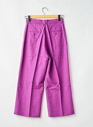 Pantalon drept închidere cu fermoar sub clapetă cu cârlig violet MAX MARA femeie