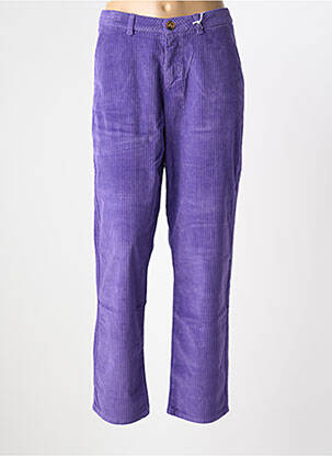 Pantalon chino închidere cu fermoar sub clapetă cu nasturi mărime normală violet KANOPE femeie