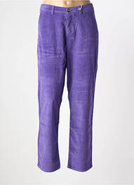 Pantalon chino închidere cu fermoar sub clapetă cu nasturi mărime normală violet KANOPE femeie