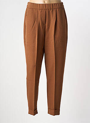 Pantalon slim talie elastică mărime normală maro GEISHA femeie