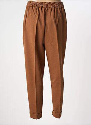 Pantalon slim talie elastică mărime normală maro GEISHA femeie