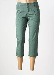 Pantalon trei sferturi țesătură poplin mărime normală verde STREET ONE femme