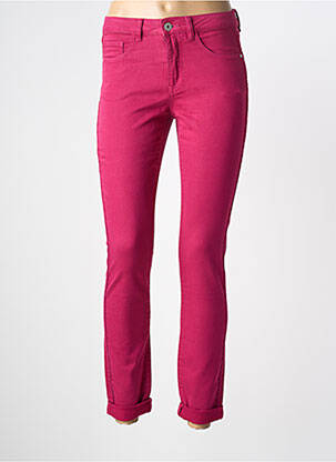 Pantalon slim țesătură poplin mărime normală violet GEISHA femeie