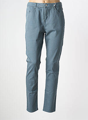 Pantalon slim țesătură poplin mărime normală albastru KANOPE femeie